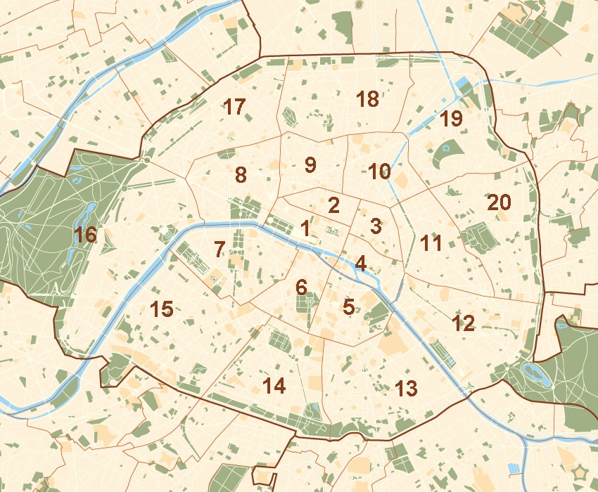 מפת הרובעים של פריז